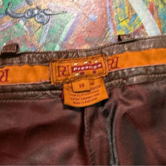 Vintage 80s Prestige Leather Jacket & Pants Set – Two-Tone Western Biker, XL/36 - Picture 7 of 16